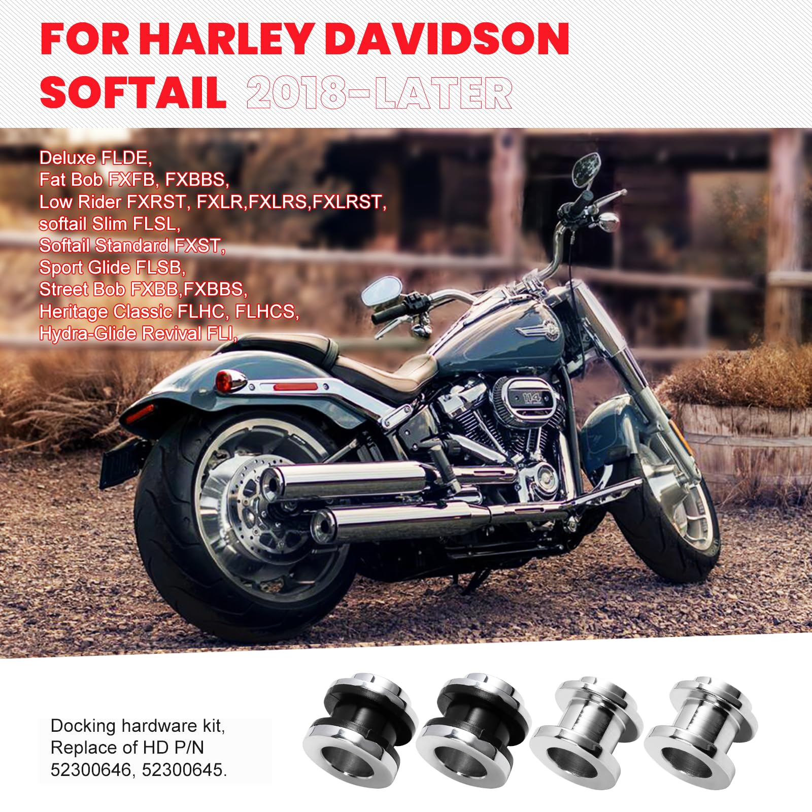 パーツ M8 FLFB FLSL FXBB FXST FXBR FXLRS FXLRST Amazon.com: kekykm Chorme Holdfast Sissy Bar Docking Hardware Kit